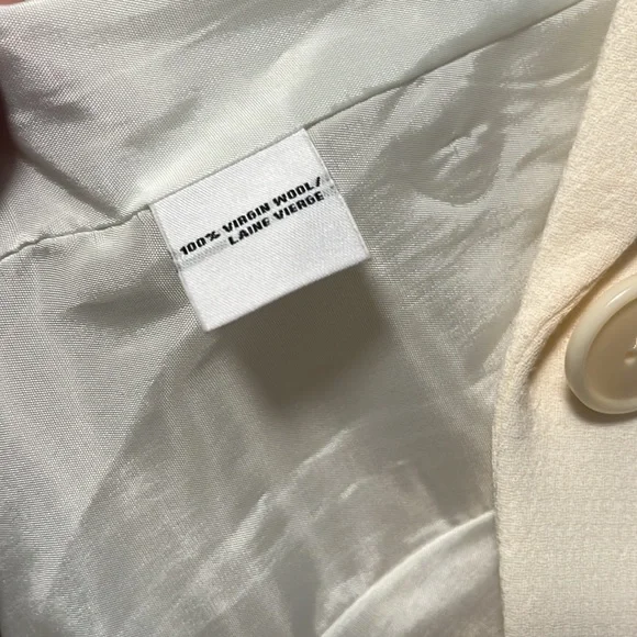 LAFAYETTE 148 NEW YORK (NWT) 100% Virgin Wool Cream Tailored Blazer, Size 0 - Picture 10 of 11